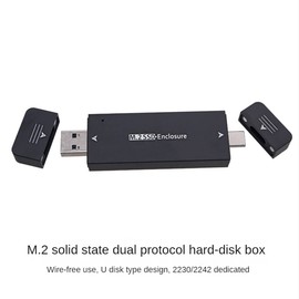 Aswalling M.2 SSD-Enclosure USB 3.1 Type C Hard Disk Enclosure External Hard Drive Enclosure Case for 2230 2242 for/Linux