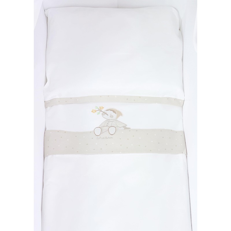 Andy&Helen 3 Piece Crib Bedding Set Embroidered Fitted Sheet with