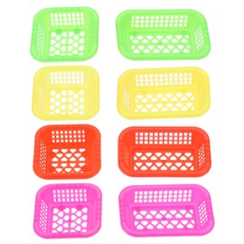 KICHOUSE 8pcs Scale Colorful Storage Baskets for Dollhouse Decor Miniature Basket Models for DIY Crafts and