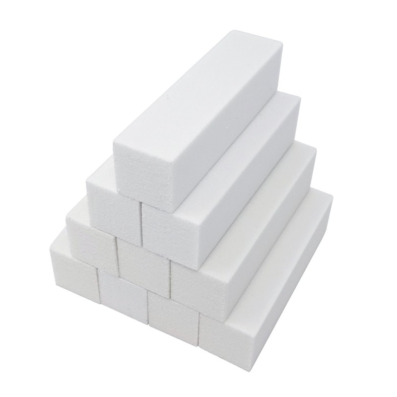 Honbay 10PCS White Nail Buffer Block for Acrylic and Natural