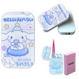 NIVEK Kulomi Lighter Kitty KT Torch Lighter Pink Flame Pocket Refillable Kawaii Cute Windproof Flame (Cat, Rabbit, Melody, Duffy) (A19-Cinnamon)
