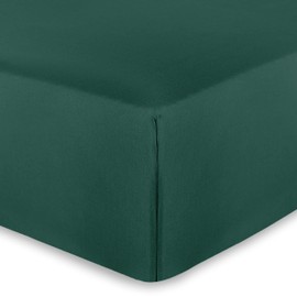 AMEHA King Size Fitted Sheets 25 cm Deep Soft Brushed Microfiber Fabric Easy Care Fade Resistant Fitted Bed Sheets (Emerald, 152 x 200 cm)