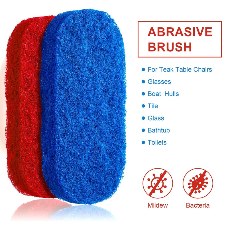 BBTO 4 Pack Teak Brush Cleaner with Handle Teak Cleaning