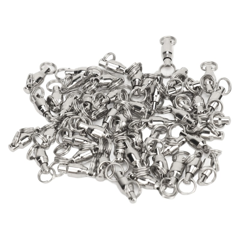 50pcs Ball Bearing Swivels Connector High Strength Stainless Steel Solid