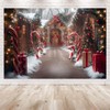 Christmas Candy House Backdrop for Photography Xmas Gift Wreath Family