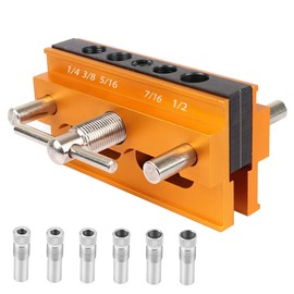 Self Centering Doweling Jig, JoyTube Drilling Guide Positioner Woodworking Doweling Jig Tool Hole Self Centering Locator (Orange)