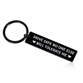 Cueillir Terre Fathers Day Drive Safe Keychain for Him Husband - Anniversary Wedding Gifts for Boyfriend from Girlfriend Funny Gag Keychain Gifts for Husband from Wife Birthday Romantic Gift Ideas