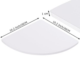 ZOFORTY ZOFUN 4 Tiers Corner Shelf White, 26 cm/10.2" Wall Mounted Corner Floating Shelf with Iron Brackets & Screws & Expansion Tubes, Floating Corner Shelves for Bedroom, Living Room, Office, Wall