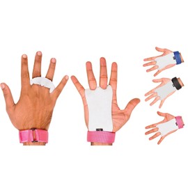 ULTRA FITNESS Kids Children Sizes gymnastic leather palm hand grips protectors junior (Pink, X-Small)