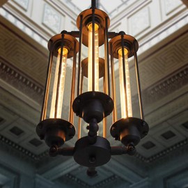 LUOLAX Industrial Steampunk Chandelier Vintage Pendant Light Loft Ceiling Fixture for Country Hotel Restaurant Bar Creative Ceiling Lamp(4 Heads)