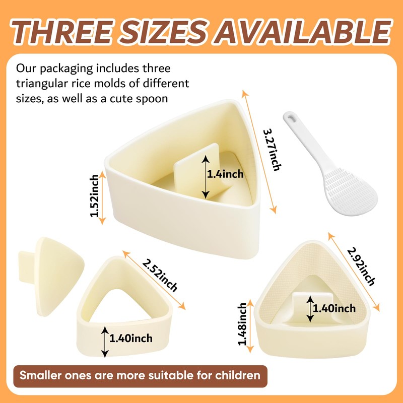 Onigiri Mold Triangle Set, 3 Pack Rice Ball Mold Sushi