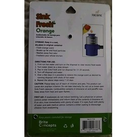 Brite Concepts Sink Fresh Orange Garbage Disposal Cleaner Deodorizer 12 Treatments