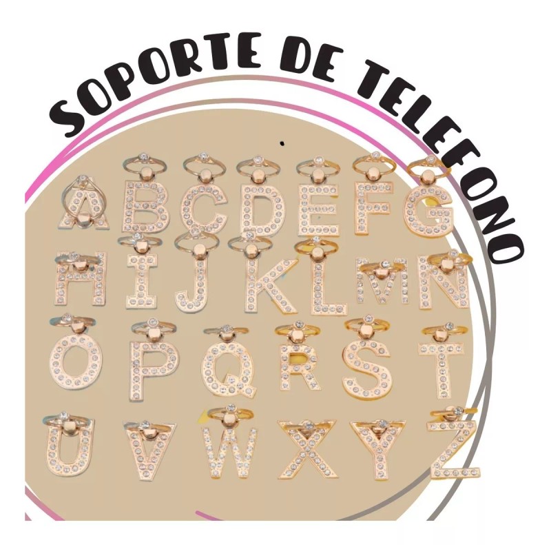 Veraly Soporte Anillo Sujetador Celular Holder Diseños Letras