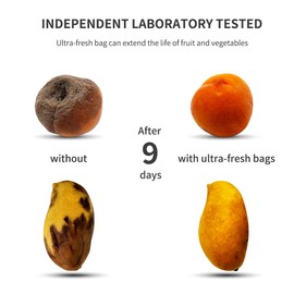 Ultra-Fresh Storage Bag, Eco Friendly Products，Reusable Bag, Zero Waste，Vegetable Storage，Green Produce Bags，Freezer Bags, with Zipper Seal，Otinlai 5 Pack（2S, 2M, 1L）