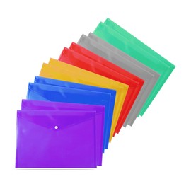 12 File Folders A4 Document Wallets Folder for Documents Papers & Notes Transparent Colors
