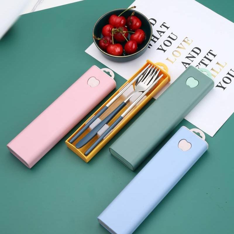 Cutlery Set, Stainless Steel, Chopsticks, Fork, Spoon, 3-piece Set, with