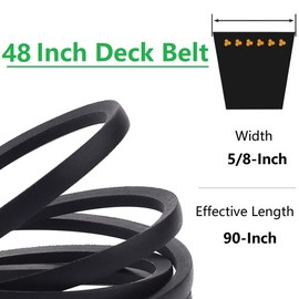 Dylawnio 174368 48 Inch Deck Belt for AYP Husqarna 532174368 YTH2148 YTH1848XP Craftsman 33907 Poulan 532174368 PP13007 Toro 112-0301 with 48" Decks Lawn Mower, 5/8" x 90"