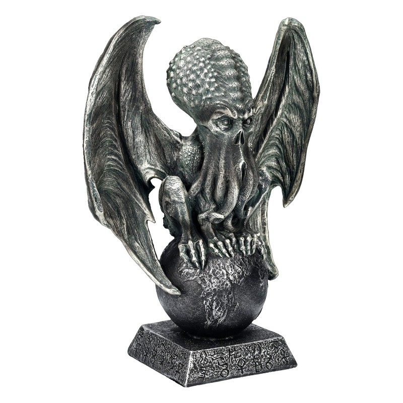 Pacific Giftware Cthulhu Figure on Globe - Demon Statue Devil