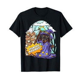 Wiener Dog Wizard Dachshund Wand Magic Spell Fantasy Mage T-Shirt