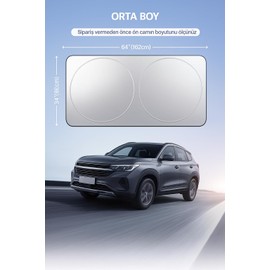 Araba Ön Cam Güneşlik Kolay Katlanabilir (150cm x 70cm) - UV Koruma ve Isı Azaltma Otomobil Güneşlikleri