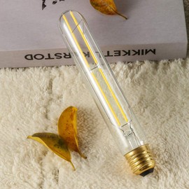 T10 Led Bulb,Dimmable 6W Led Tubular Bulbs, Soft White 3000K, 60 Watt Incandescent Bulb Equivalent,Clear Glass,E26 Base Lamp Bulb,for Cabinet Display Cabinet etc,4 Pack. (7.3 in -Soft White(3000K))