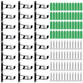 24pcs Heavy Duty Curtain Rod Bracket with Screws, Wall Mount Curtain Rod Holders for Wall - Fit 1 Inch Drape Rods, Black Aluminum Alloy with ABS Plastic
