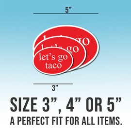 Subtle Let's Go Taco Sticker Anti Funny Leftist Feminist Social Justice Human Rights Red Weather-Resistant Stickers for Water Bottles Laptop Phone Wall Window Car 3"