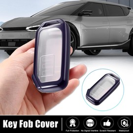 MACHSWON Car Key Fob Cover Good TPU Full Protection Key Fob Cover Case Remote Holder Bag Fit for 2022 EV6 Seltos Sorento Soul Sportage Telluride K5 Ceed Purple