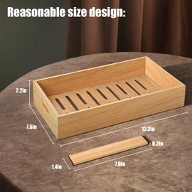 DXXULL Cigar Tray, Spanish Cedar Wood Cigar Tray, Breathable Divider Design with Cedar Wood Divider,Can Store 25-30 Cigars, Perfectly Suitable for Most Cigar Cabinet Storage (12.3in*7.5in*2.2in)