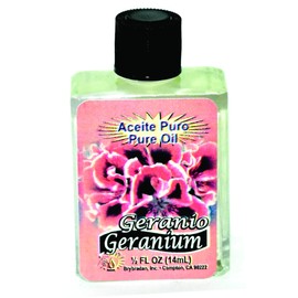 6 BOTTLES BRYBRADAN GERANIUM PURE OIL GERANIO ACEITE PURO ½ FL.OZ. (14.7 ML)