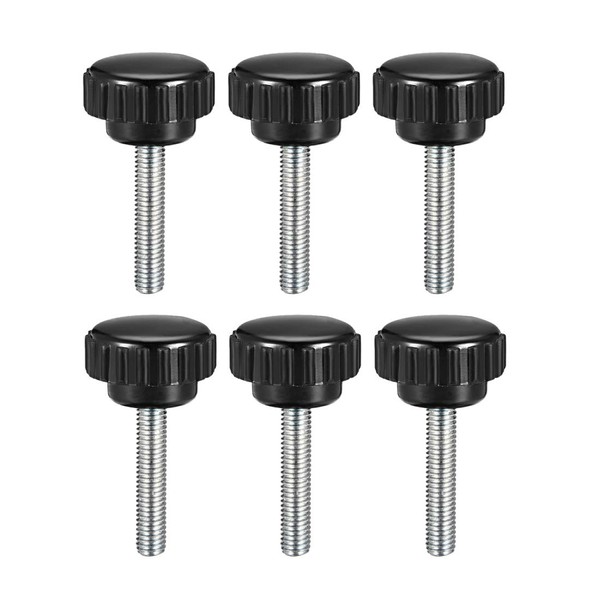 sourcing map M5 x 25mm Metric Male Thread Knurled Clamping