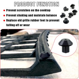 20 Pcs Stove Grate Rubber Feet Replacement for GE Hotpoint Kenmore, Burner Grate Rubber Feet, WB2K101 Rubber Feet, Stovetop Grate Feet, Stove Rack Rubber Feet, Replace WB02K0101 AP2622260 PS241358