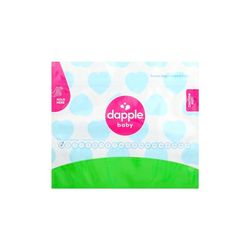 Dapple - Bolsas esterilizadoras para biberones de microondas, 8 unidades,