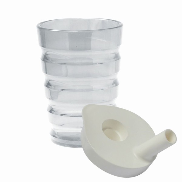 NRS Healthcare Clear Easy Grip Beaker Cup and Lid, 200