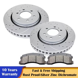 Autopartspconline Front Brake Discs Rotors and Pads for 2010-2020 Ford Expedition F-150 Navigator