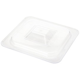 Vogue Polycarbonate Plastic 1/6 Gastronorm Lid, Clear, GN 1/6 Lid, Size: 176(W) X 162(D)mm, Dishwasher Safe, Temperature Range: -40°C to 100°C, Transparent for Easy Monitoring, U248