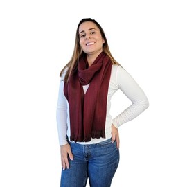 LATITUDE ZERO Alpaca Wool Blend Scarf - Unisex, Super Soft & Warm, Ideal gift for Men & Women (Wine Solid)
