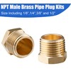 WHK 24 PCS Brass Hex Pipe Plug Fittings Kits,Brass Plugs