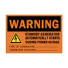 20 Pack Warning Standby Generator Starts Automatically OSHA Label Decal,5x3.5