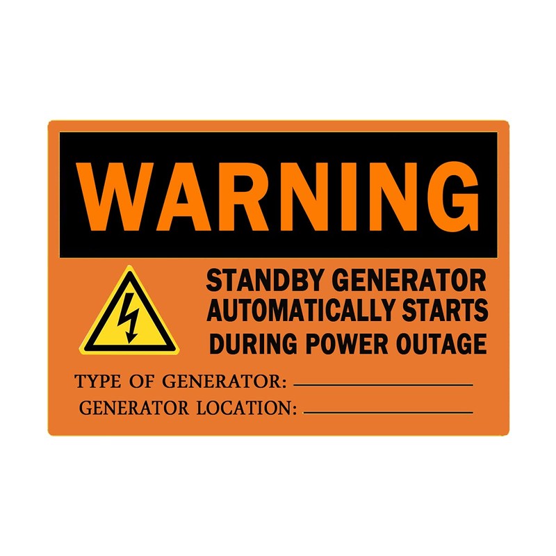 20 Pack Warning Standby Generator Starts Automatically OSHA Label Decal,5x3.5