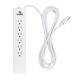 Steren 905-215 Tira De 6 Multicontactos Cable Largo, 2.5 m