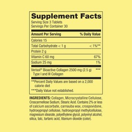 Spring Valley's Collagen + C Tablets, 2,500mg, 90 Tablets | Collagen Plus Vitamin c | Collagen + Vitamin C 60 mg | Collagen C Spring Valley Bundle with Basket Goods Store