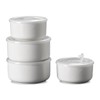 Adewnest Ceramic Nesting Bowls with Lid: Microwave Safe Food Storage