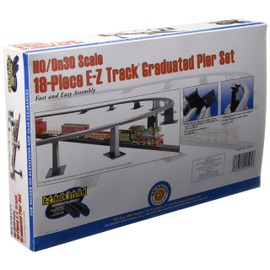 Bachmann Trains 18 PC. E-Z TRACK GRADUATED PIER SET - For Use with HO or On30 Scale E-Z Track , White