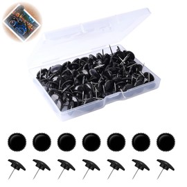 100 Stück Zahnradförmige Reißnägel Kunststoff,Reißzwecken,Reißzwecken Schwarz,Reißnägel Schwarz,Reißnägel,Reizzwecknadeln,Heftzwecken,für Wandbehänge, Korkplatte,Stahlspitze,Reißzwecken für Karten