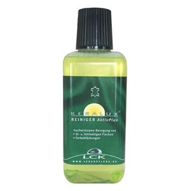 KERALUX Reiniger Aktiv Plus für starke Verschmutzung, Jeans Farbe oder Fett Flecken auf pigmentierten Glattledern 225 ml. Von LCK