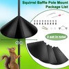 Squirrel Proof Baffle for Protecting Outside Pole Bird Feeders and
