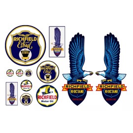 Three Inches Under 1:87 HO scale model Richfield Oil gasoline station gas signs