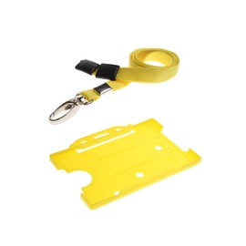 ID Card It ID Card Holder and Lanyard Neck Strap with Metal Clip - Yellow (5)
