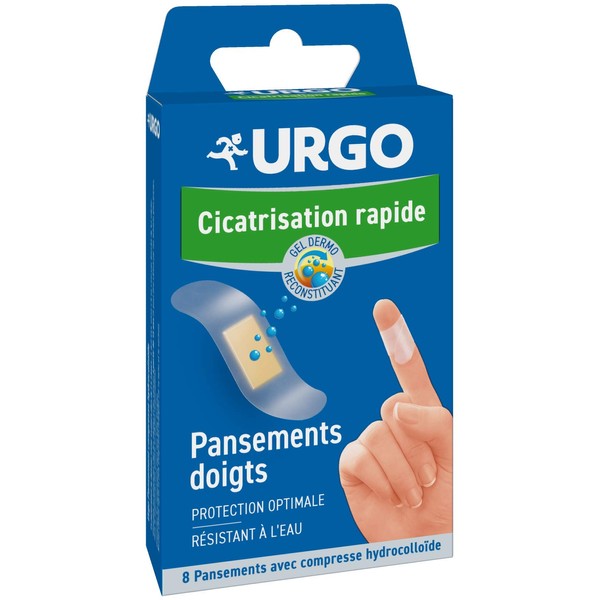 Urgo - Quick-healing finger dressing – Water resistant – Hydrocolloid compress – x 8